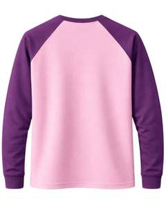Sweat-shirt personnalisé pour homme, rose et violet, à manches raglan, col rond, décontracté, en coton et polyester, tricoté, léger - Product Image 2
