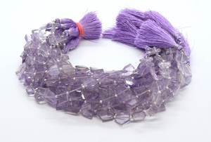 ลูกปัดอเมทิสต์สีชมพูทรงเหลี่ยมแบนแฟนซี ขนาด 11-13 มม. แบบแบนทั้งสองด้าน ลูกปัดพลอยอเมทิสต์ธรรมชาติสีชมพู 8 นิ้ว - Product Image 4