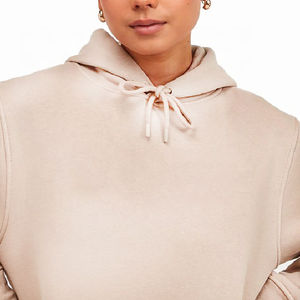 Conjunto de Sudadera con Capucha y Pantalones de Chándal de Forro Polar Beige para Mujer, Corte Holgado Informal, 2 Piezas, Color Sólido, Ropa de Invierno - Product Image 3