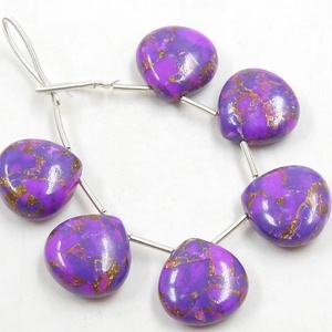 ขายส่ง PME gemsbeads ลูกปัดหินรูปหัวใจรูปหยดน้ำสีทองแดงเทอร์ควอยซ์สีม่วง PME-CY3 14X14MM สำหรับเครื่องประดับแฮนด์เมด - Product Image 1