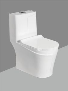 WC monobloc en céramique haut de gamme, sans bride, à chasse d'eau, avec siphon en S ou en P, double chasse 3,6 L, pour salle de bain - Product Image 1