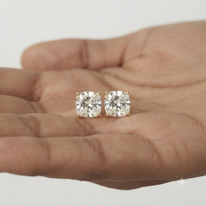 Pendientes de Diamantes Cultivados en Laboratorio con Certificación IGI, Chapados en Oro Amarillo sobre Plata 925, Diseño Clásico de Compromiso, Joyería de Lujo para Mujer - Product Image 4