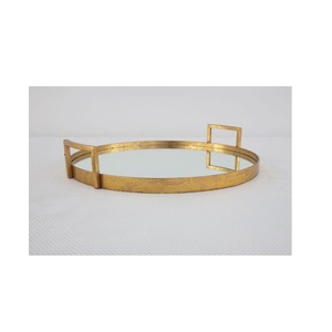 Bandeja Decorativa de Metal y Espejo para Mesa, Adorno para el Hogar, Hotel, Restaurante, Decoración de Recepción - Product Image 1