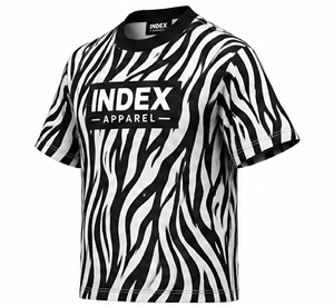 Camiseta de Hombre con Estampado de Cebra, Manga Corta, Cuello Redondo, Sublimación, Poliéster, Marca Index Apparel - Product Image 3