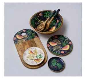 Bandeja de Madera con Estampado Esmaltado, Rectangular, Diseño Moderno, Ecológica, Apta para Lavavajillas, Decoración para Bodas y Hogar, Precio al por Mayor - Product Image 1