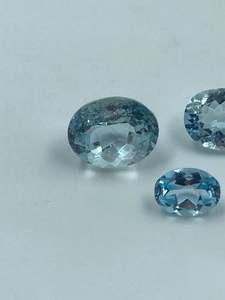Piedra Preciosa de Aguamarina Natural de Alta Calidad, Corte Ovalado, 3 Piezas, 5.40 Quilates, para Fabricación de Joyería y Anillos - Product Image 2