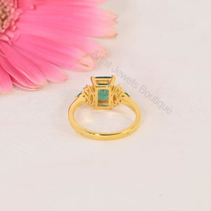 Natural Zambian <b>Emerald</b> <b>Ring</b> 925 Sterling <b>Silver</b> & Solid Gold Fine Jewelry OEM ODM Wholesale Supplier - Product Image 4