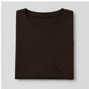 Camiseta Asimétrica Oversize de Manga Corta y Cuello Redondo para Mujer, Color Marrón Oscuro, WTS-0058 - Product Image 4