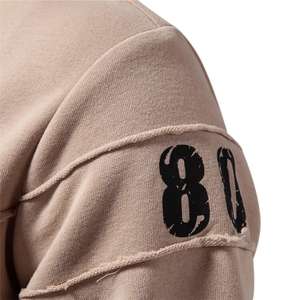 Sweat-shirts en molleton anti-rides à col rond et manches longues pour hommes, 100 % coton biologique, grandes tailles, vente en gros - Product Image 3
