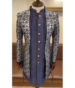 Ensemble de sherwani indien occidental pour homme avec veste brodée et kurta pour occasions et événements culturels - Product Image 6