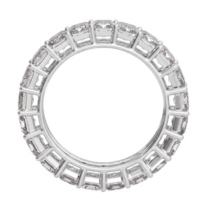 Bague de luxe en diamant de laboratoire taille émeraude, plaqué or 18K 14K, alliance éternité sertie à griffes, bague de mariage empilable, bijoux unisexe - Product Image 3