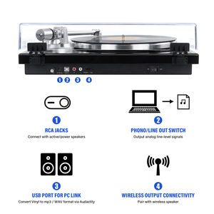 <span class=keywords><strong>Tocadiscos</strong></span> Bluetooth HiFi, <span class=keywords><strong>Tocadiscos</strong></span> de Vinilo Vintage, <span class=keywords><strong>Tocadiscos</strong></span> con Codificación USB, Reproductor de Vinilo con Altavoces Integrados, Audio para el Hogar - Product Image 2