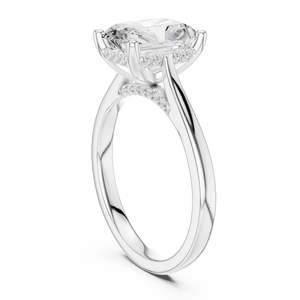 Anillo con Bisel de Diamantes Corte Esmeralda Vintage, Talla 65 de EE. UU., Oro Sólido de 14Kt/18Kt, Platino, Regalo de Compromiso/Boda, Joyería Fina - Product Image 6