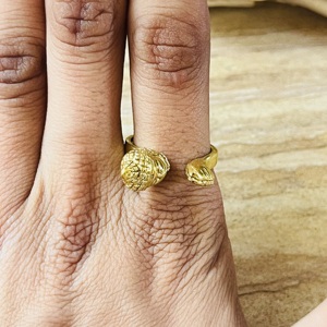 Nuevos Anillos de Buda Tribales de Latón para Boda y Compromiso, Anillo Abierto Religioso Chapado en Oro de 18k para Mujer, Venta al por Mayor/OEM/ODM - Product Image 6