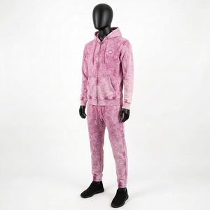 Conjunto Deportivo Premium con Capucha y Efecto Ácido, Felpa de Algodón, Logotipo Personalizado, Corte Holgado, Estilo Moderno - Product Image 3