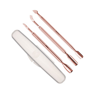 Ensemble de repousse-cuticules réutilisables de haute qualité, double extrémité, en acier inoxydable argenté, outils de manucure - Product Image 2