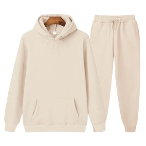Nouvel ensemble de survêtement décontracté pour hommes et femmes, couleur unie, pantalon épais et long, 2 pièces, survêtement de sport en molleton pour homme, automne - Product Image 4