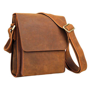 2024 Unisex Genuine Leather XL Crossbody Messenger <b>Handbag</b> with Zipper Closure Adjustable Strap Solid Foldable for <b>Travel</b> - Product Image 5