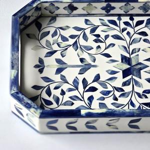 Bandeja de servir con incrustaciones de hueso para mesa de comedor, decoración del hogar, bandeja decorativa hecha a mano para mesa de café, proveedor mayorista - Product Image 5