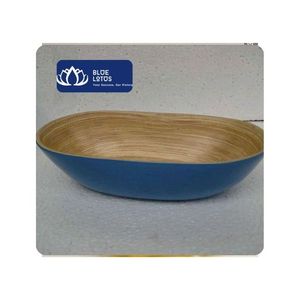 [AVAILABLE] Blue Lotus Eco-Friendly <b>Rolled</b> Bamboo Bowl with Asian Zen Design for Serving Pasta Rice Soup Salad <b>Fruits</b> Vietnam - Product Image 1