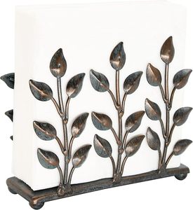Porte-serviettes en bronze vertical en métal décoratif en forme de feuille, distributeur de serviettes en papier, support de table pour cocktails, organiseur de salle à manger - Product Image 2