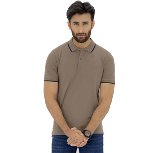 Chemises polo pour hommes à manches courtes, en tricot uni 100% coton, avec empiècements asymétriques, style streetwear, tendance décontractée, design à col - Product Image 2