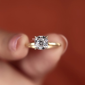 14K Gold <b>Cushion</b> Cut Lab Grown Diamond Engagement <b>Ring</b> Bridal <b>Ring</b> Gift for He Solitaire VVS Clarity Custom Jewelry Manufacturer - Product Image 6