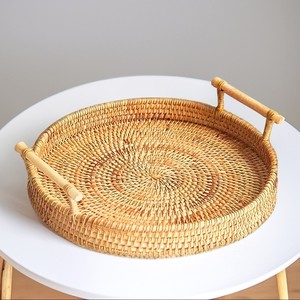 Accesorios de vajilla, juego de bandejas de ratán, bandejas de madera hechas a mano para aperitivos, tiramisú, entrega rápida - Product Image 2