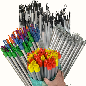 Durable 120x2.2CM Wooden Broom Stick With Silver PVC Coating <b>Mop</b> Stick Handle Cleaning Tools Accessories Dustpans Broom Stick - Product Image 1