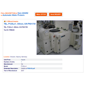 Machine de sondage de wafers TEL P-12XLn+ - Équipement et pièces semi-conductrices de renommée mondiale - Product Image 2