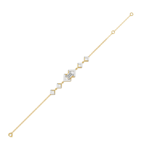Bracelet Géométrique Diamanté en Or 18K Plaqué Or, Maillons de Chaîne, Luxe, pour Femme, Usage Quotidien, Coupe Émeraude - Product Image 3
