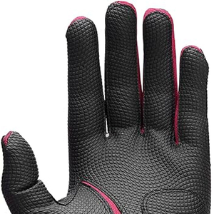 Guante de golf de cuero PU con dedos completos, antideslizante, transpirable, unisex, para mano derecha, guante deportivo, rojo, negro, cierre de gancho y bucle - Product Image 4