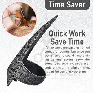 Own Logo Quick <b>Braid</b> Aid Finger Parting Tool Stainless Steel Stitch Braiding Tools For Durable Dreadlocks Wig & Installation - Product Image 5