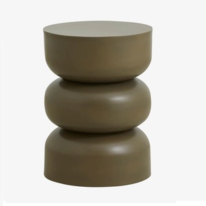 Organic Curved Pebble <b>Stack</b> Side Table – Modern Aesthetic Metal Plant & Display Stand Handmade Side Coffee <b>Stool</b> - Product Image 5