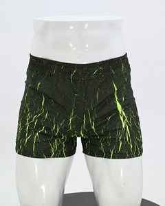 Men's Mid Waist <b>Ruched</b> Sport <b>Shorts</b> Solid Black Neon Green Quick Dry Elastic Waist Eco-Friendly Anti-Wrinkle Breathable - Product Image 1