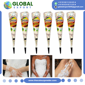 Cônes et tubes de henné blanc très demandés pour tatouages temporaires, application facile, ingrédients à base de plantes, emballage en détail et en gros - Product Image 3