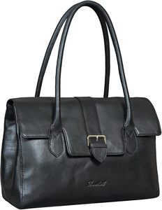 Nuevo Bolso de Mano de Cuero Genuino con Cierre de Hebilla, Bolso Tote Clásico para Uso Diario de Mujer, Color Negro, de Proveedor Indio - Product Image 1