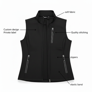 Nouvelle arrivée : veste de randonnée unisexe imperméable et coupe-vent à col montant en softshell, gilet d'extérieur sans manches à fermeture éclair pour l'hiver - Product Image 6