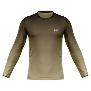 T-shirt personnalisé à manches longues et col rond, séchage rapide, avec logo imprimé dégradé sur le devant, en tissu tissé respirant, décontracté et écologique - Product Image 5