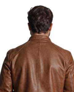 Chaqueta Bomber de Piel Auténtica con Cierre, Estilo Casual para Invierno, Color Liso - Product Image 5