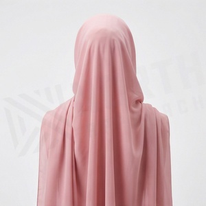 Hiyab de Chifón de Color Sólido para Mujer, Suave al Tacto, para Uso Diario, Pañuelo Islámico - Product Image 2
