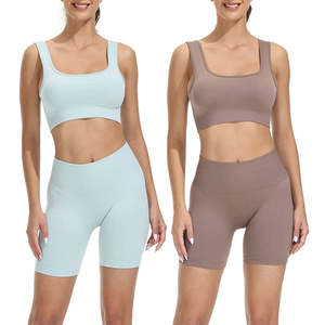 Women 5-Piece Seamless Activewear Set with Full Sleeve Top and Mid Waist <b>Shorts</b> Workout <b>Yoga</b> Wear Spandex/Nylon Eco-Friendly - Product Image 2