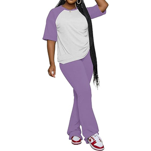 Conjunto de Ropa Informal Ligera para Mujer, Top de Manga Corta y Pantalones Holgados a Juego, Personalizado - Product Image 4