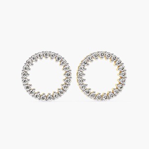 Pendientes de Diamantes Redondos de Oro de 14K de Primera Calidad, con Diamantes Creados en Laboratorio, 0.38CT, Pendientes de Diamantes Clásicos para Mujer - Product Image 1
