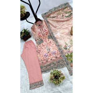 Beautiful Cotton <b>Top</b>-Bottom and Fancy Dupatta for Parties Elegant Salwar Kameez Ensemble - Product Image 4