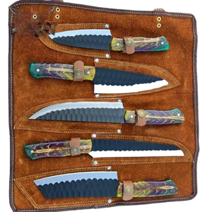 Latest Cooking Stainless Steel Professional <b>Kitchen</b> <b>Knife</b> Set,Hand Forge Butcher Cleaver <b>Knives</b> With Resin Handle (Leather Case) - Product Image 4