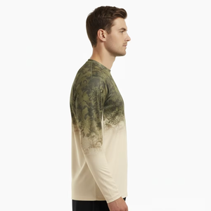 Chemise de pêche à manches longues UPF50+ en polyester, séchage rapide, évacuation de l'humidité, imprimé scène océanique, OEM ODM, fourniture en gros personnalisée - Product Image 5