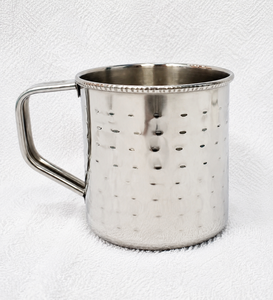 Taza de Acero Inoxidable Martillado Dheer International con Asa y Tapa, Taza de Oficina con Aislamiento Térmico para Viajes - Product Image 1