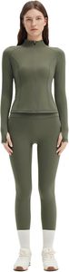Ensemble de sport 2 pièces pour femmes, veste zippée intégrale BBL, leggings de sport taille haute - Product Image 2