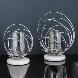 Porte-bougie en verre de Noël en fer et marbre, écologique, fait main, imprimé UV, forme ronde, qualité supérieure, décoration d'intérieur - Product Image 1
